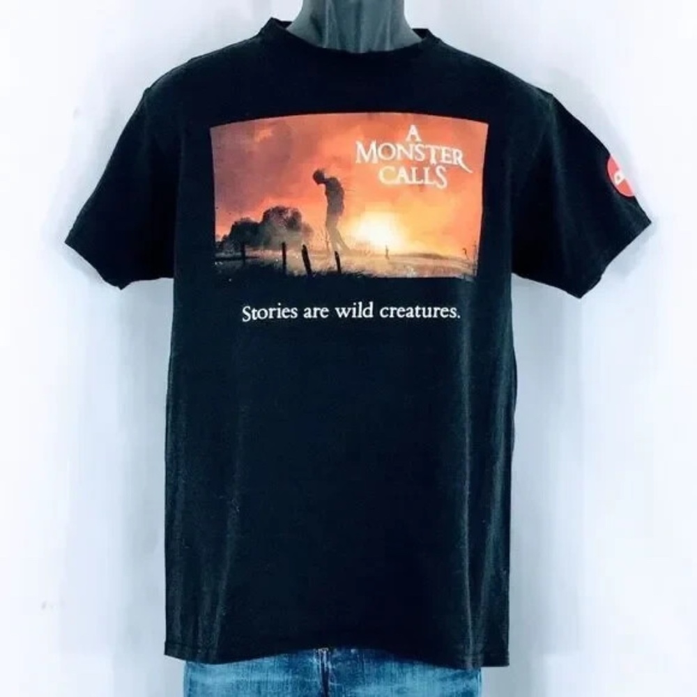 A Monster Calls Movie Promo Tee Black Crewneck T Shirt Sz M